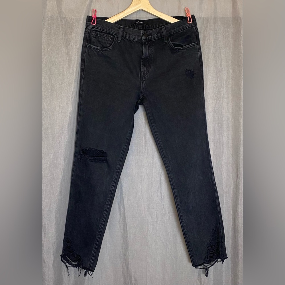 J Brand Johnny BoyFit Swathe Destruct Ankle Jeans 27